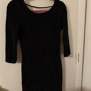 Trixxi Glittery Black Long Sleeve Dress